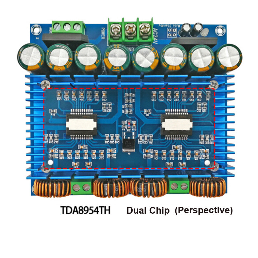 Super High Power TDA8954TH Dual Chip Class D Digital Power Audio Amplifier Board
