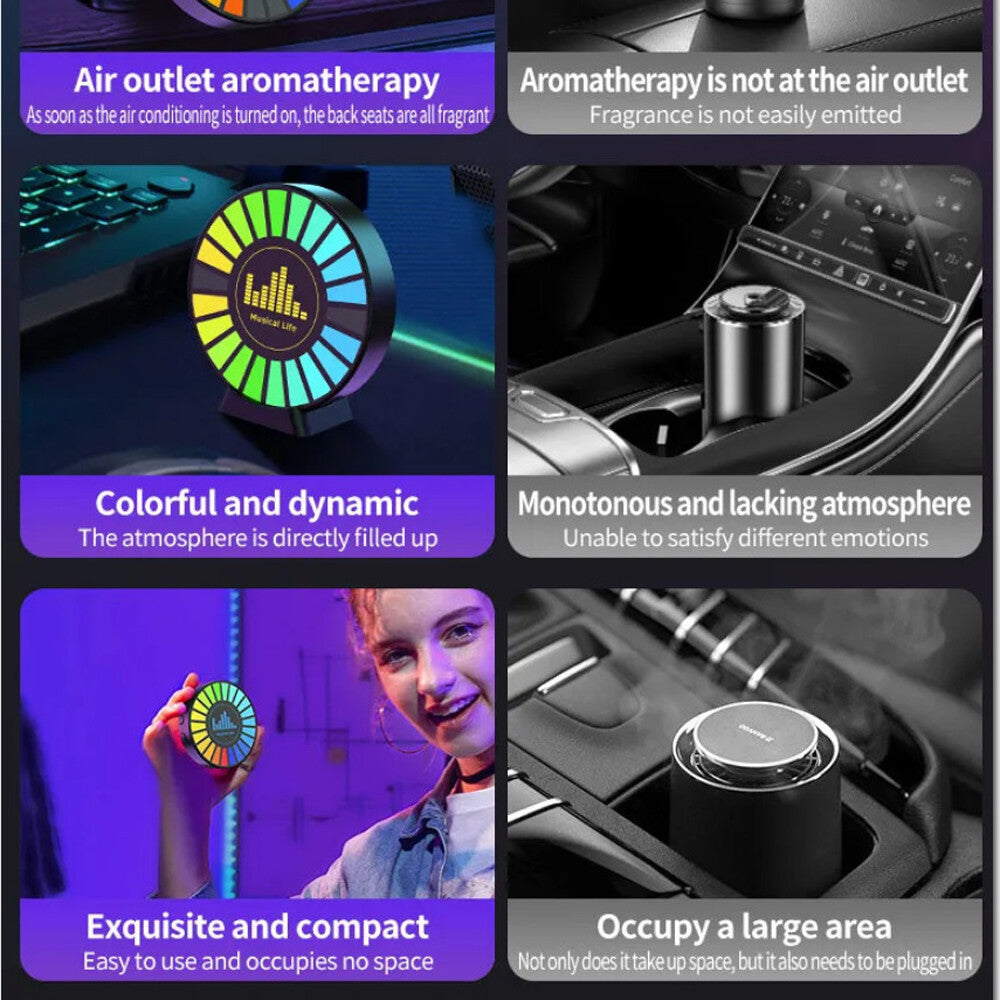 NEW Led Music Sound Pickup Lamp RGB Rhythm Light Car 3D Music Atmosphere Light