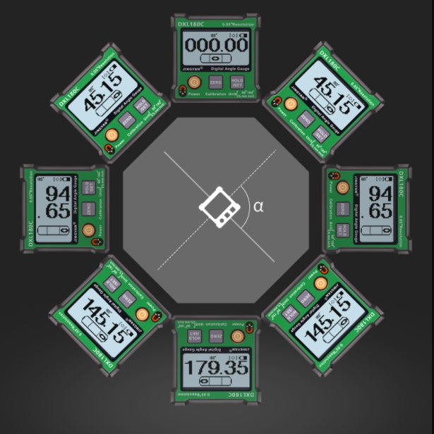 DXL180/DXL180C Dual Axis 0.05° Resolution Meter Digital Angle Inclinometer 180°