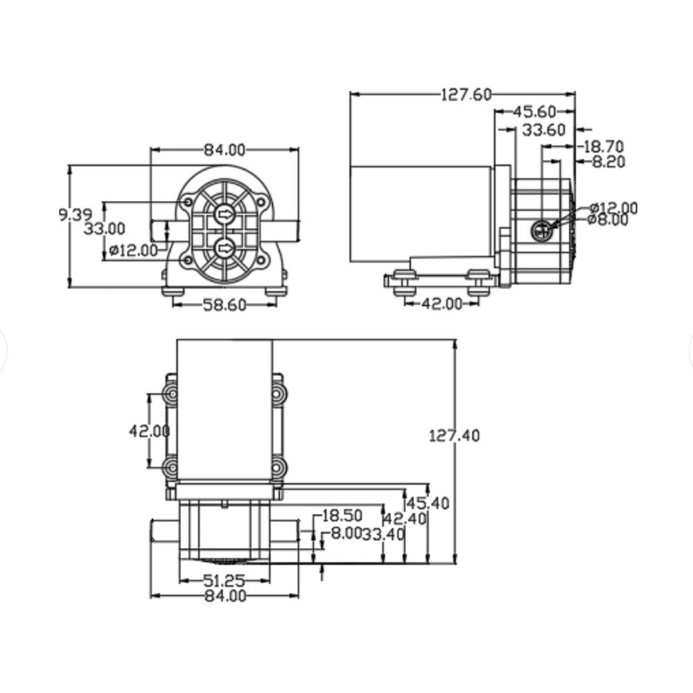 High Pressure Water Pump 24V Mini Gear Oil Pump Brushed Motor with Thread Head
