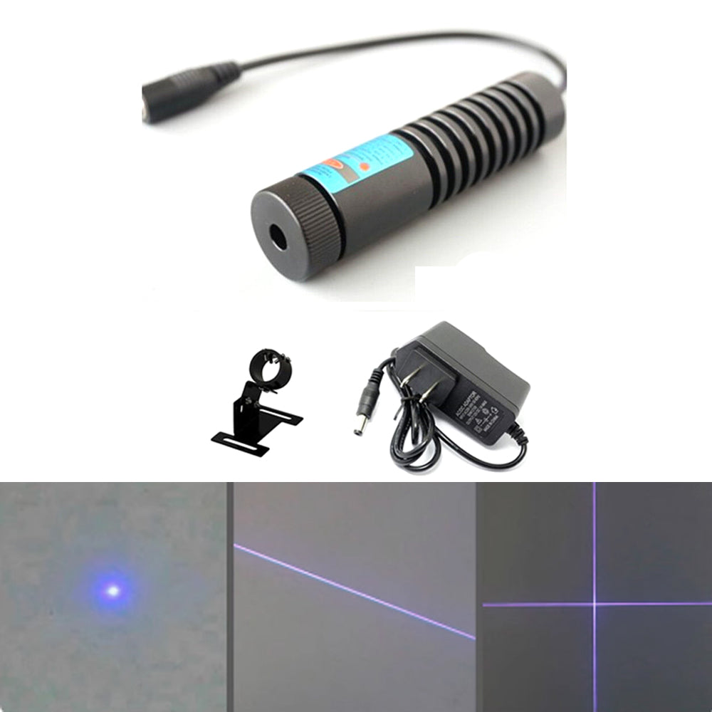 405nm 500mW Laser Module Blue-violet Dot/Cross/Line + Adapter + 22mm Bracket