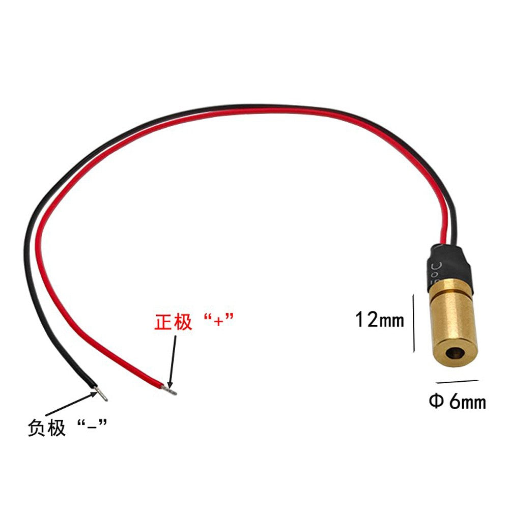 6×12mm 650nm Red Dot Laser Module | 0.4mW 1mW 5mW 10mW Industrial Laser Emitter for Dot Positioning & Alignment
