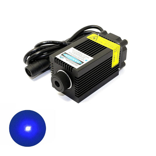 12V Pure Blue Light 450nm 1000mW Ajustable Blue Laser Dot Module for Carving Marking and Engraving Laser Spotlights