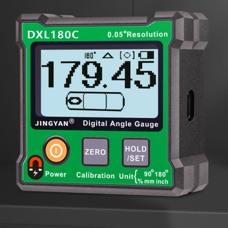 DXL180/DXL180C Dual Axis 0.05° Resolution Meter Digital Angle Inclinometer 180°