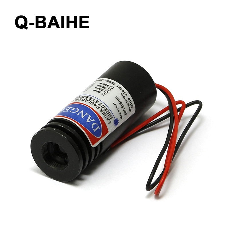 405nm 100mW Violet/Blue Focusable Laser Dot Module 18x45mm with Cable 3-5VDC