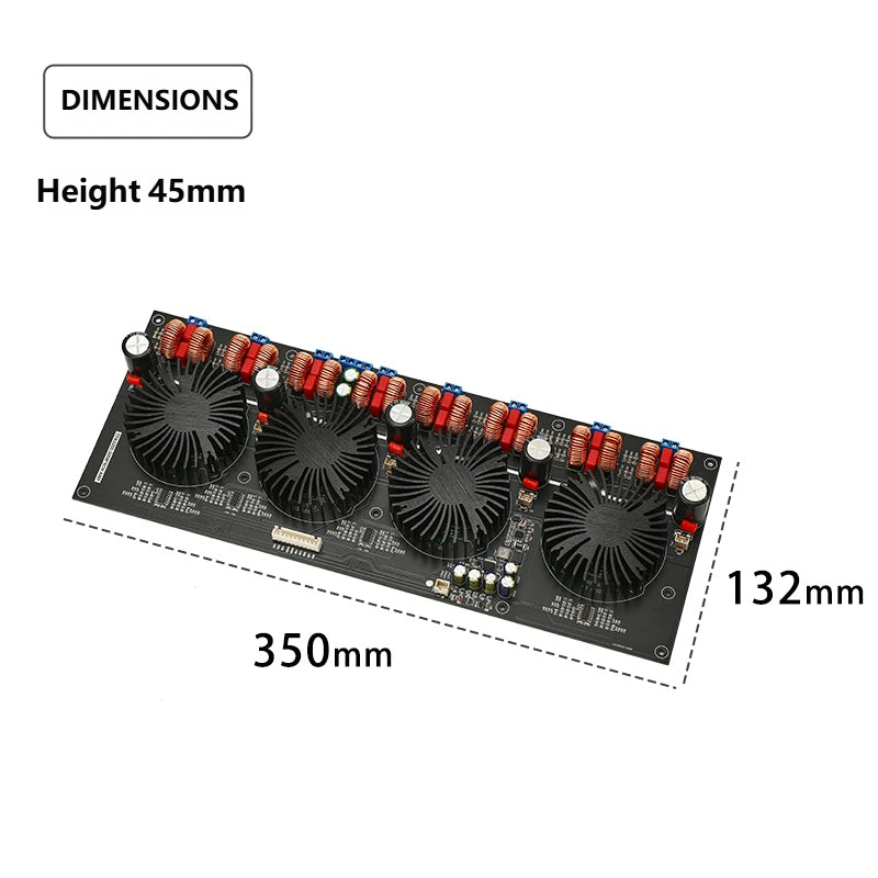 TPA3255 8-Channel 7.1 HiFi Digital Amplifier Board 300W*8 4Ω 150W*8 8Ω Class D Audio Amp DC24-48V 20-20KHz SNR100dB