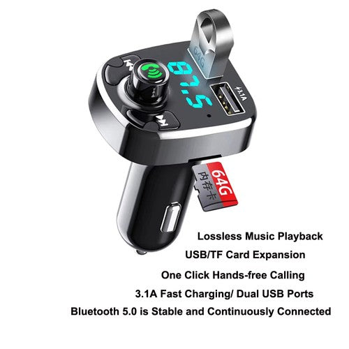 MP3 Car Bluetooth FM Audio Receiver Hands-Free Bluetooth 5.0 USB Car kit Charger