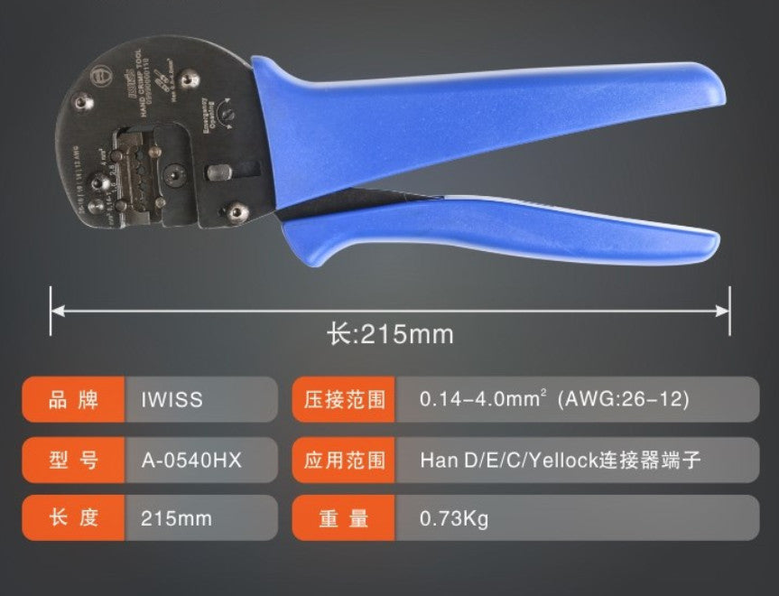 New Hand Crimper For Harting 09990000110 Crimping With Han-E,D,C Locator Set rg