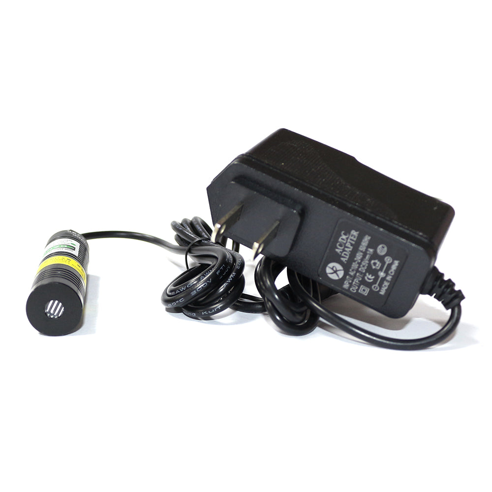 Green Dot Line Cross Laser Diode Module 532nm 50mw 3V-5V 18x75mm w/ AC Connecter Lazer