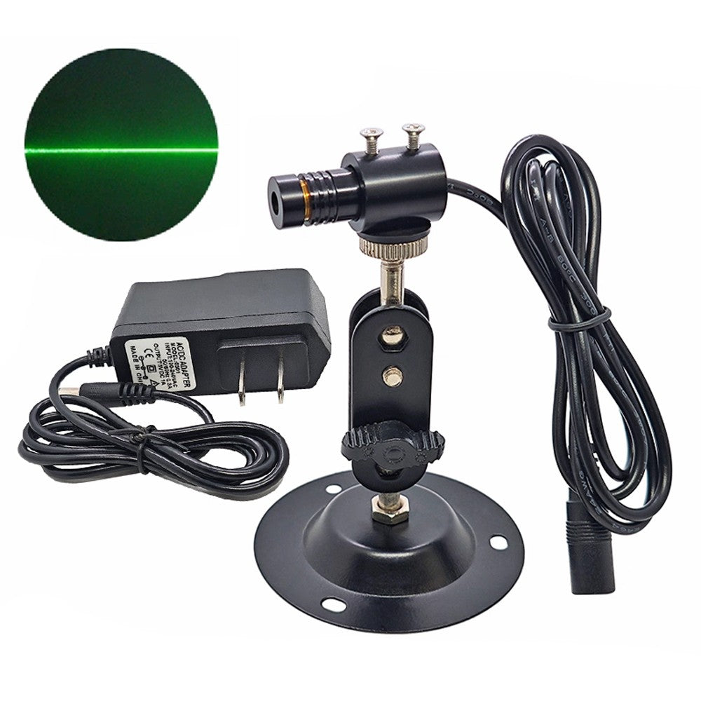 Φ12×50mm 520nm Adjustable Focus Green Line Laser Module, 35mW 50mW 85mW 135mW Line Positioning Laser Light with Power Supply & Holder