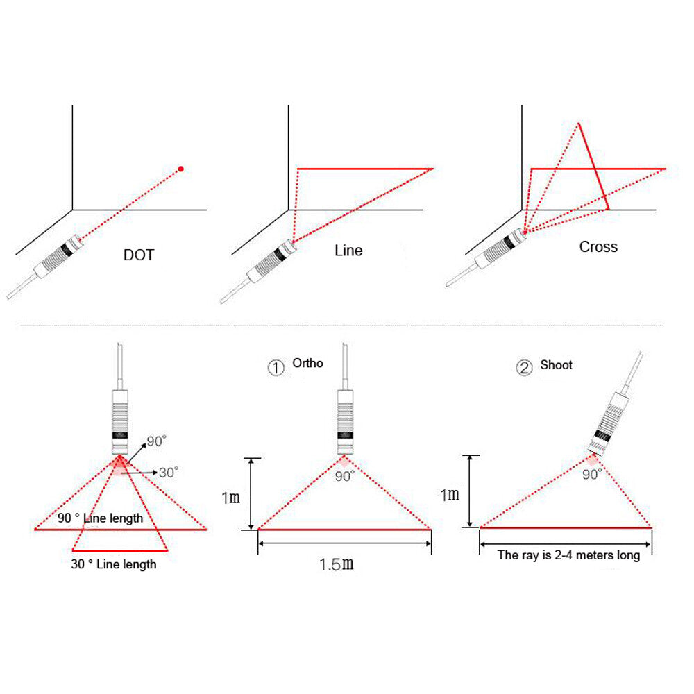 650nm 10mW Dot Line Cross Laser Marker Laser Positioning Light Shearing Machine
