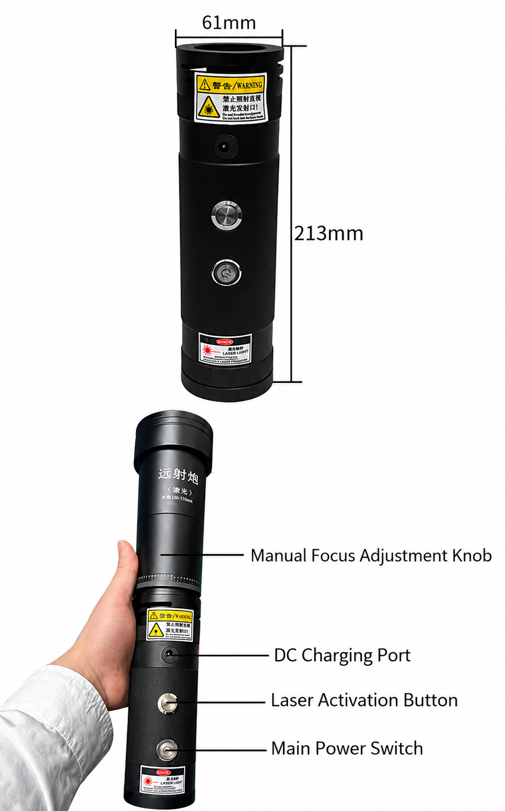 Professional 120W Laser Igniter with 50× Beam Expander (70 mm Aperture)