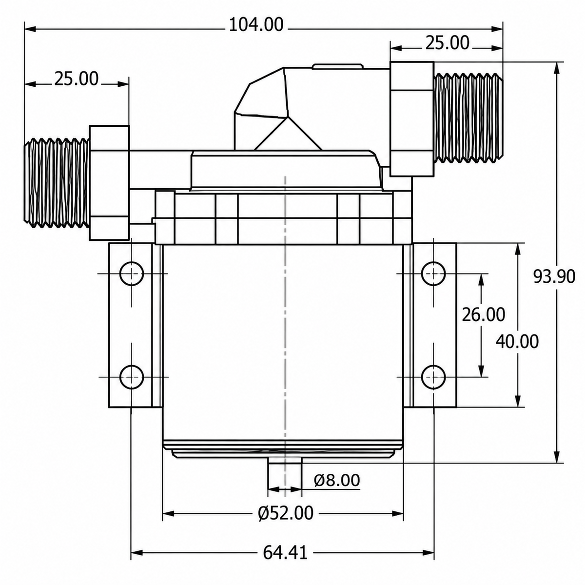 24V DC Brushless High Temperature Circulation Water Pump 1750L/H 13M Head IP68 – ZC-T50